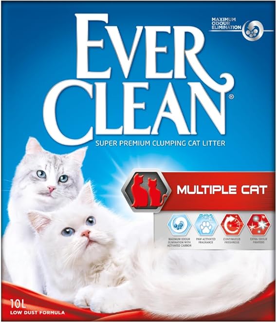 Ever Clean Clumping Cat Litter, Multiple Cat, Scented for long-lasting freshness, Unbeatable Clumping Strength, 10L