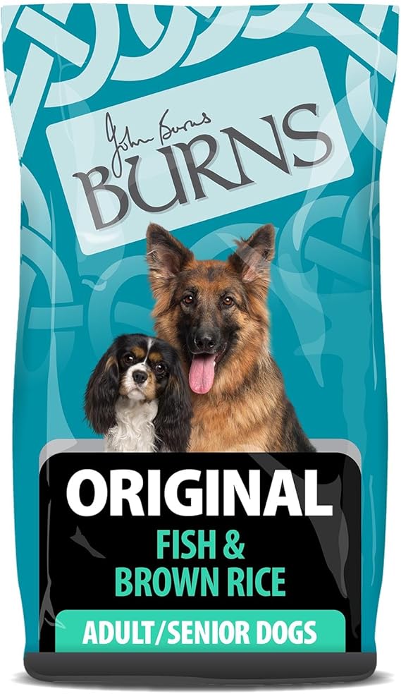 Burns Pet Nutrition Hypoallergenic Complete Dry Dog Food Adult and Senior Dog Original Fish and Brown Rice 12 kg