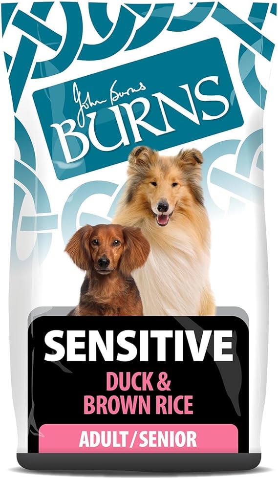 Burns Pet Nutrition Hypoallergenic Complete Dry Dog Food Adult and Senior Dog Sensitive with Duck and Brown Rice 2 kg