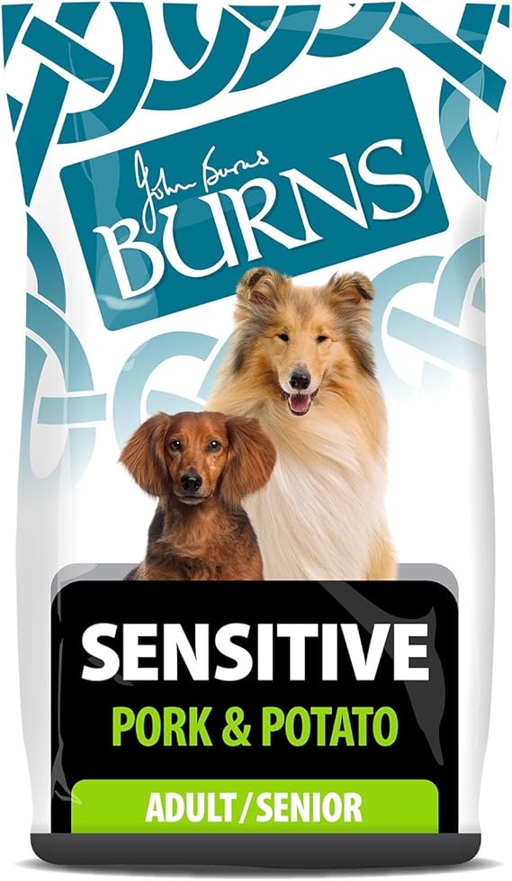 Burns Pet Nutrition Hypoallergenic Complete Dry Dog Food Adult and Senior Dog Sensitive with Pork and Potato 6 kg