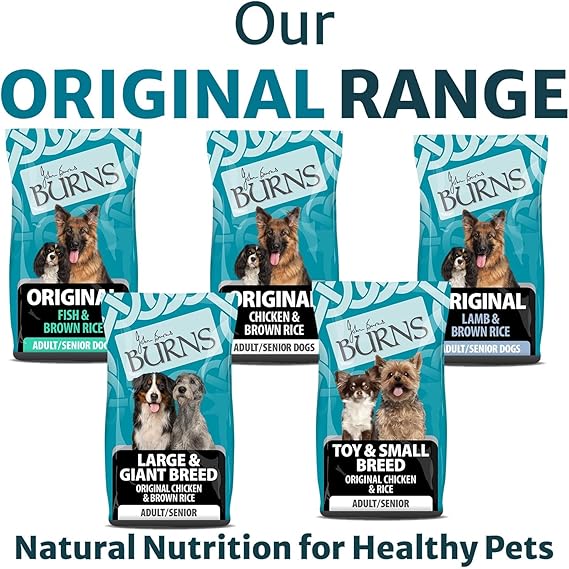 Burns Pet Nutrition Hypoallergenic Complete Dry Dog Food Adult and Senior Dog Original Lamb and Brown Rice 12 kg