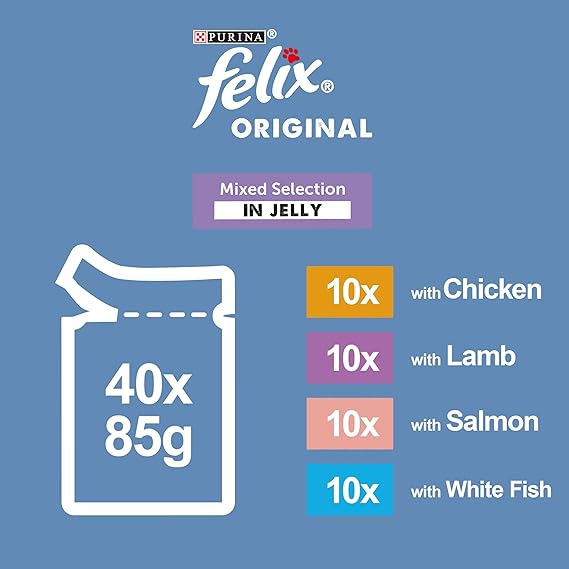 FELIX ORIGINAL Mixed Menu in Jelly Wet Cat Food 40x85g