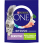 Purina ONE Sensitive Dry Cat Food Turkey and Rice 800 g (Pack of 4)