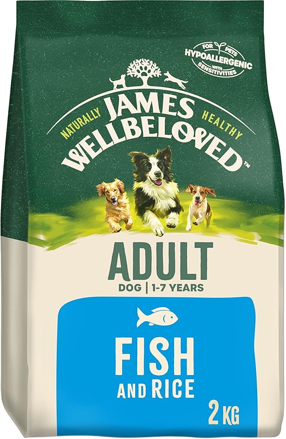 James Wellbeloved Adult Fish & Rice 2 kg Bag, Hypoallergenic Dry Dog Food