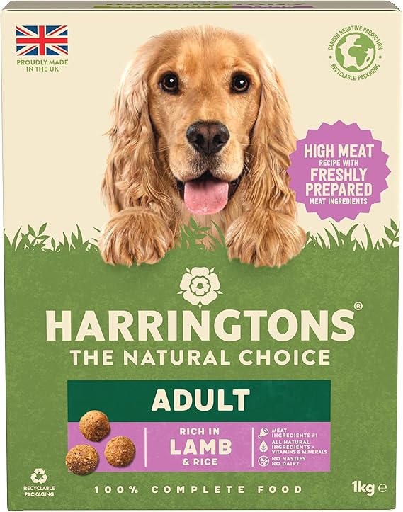 Harringtons Complete Dry Adult Dog Food Lamb & Rice 1 kg (Pack of 5) - Made with All Natural Ingredients