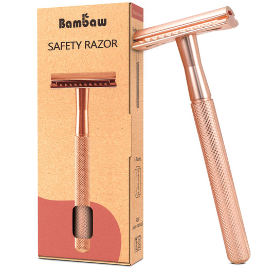 Bambaw Metal Safety Razor for Women - Rose Gold Women’s Razor - No Blade Included